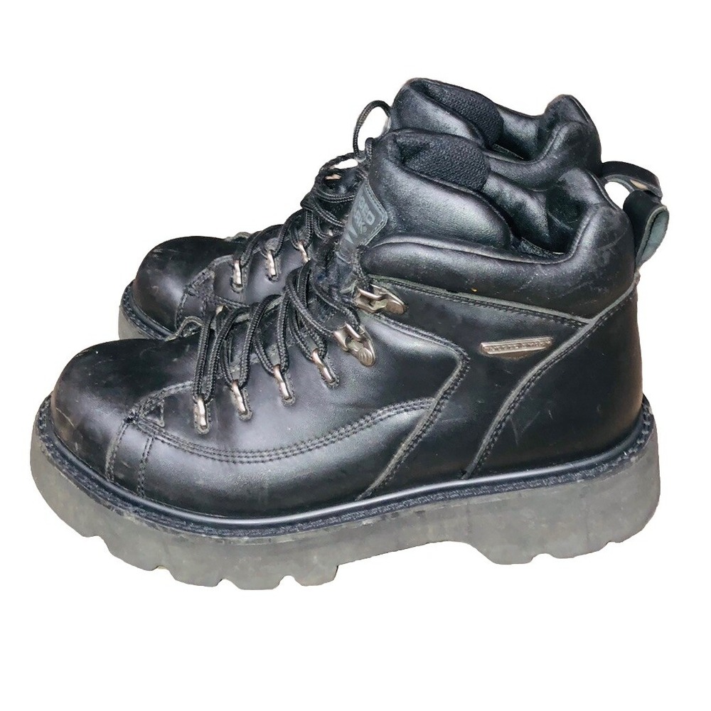 Vtg Rugged Shark  Boots‎ Men's 10 Leather Work Utility Grunge Goth Y2K